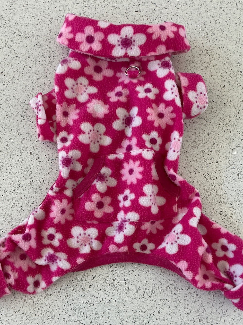 Cozy Pink Floral Fleece Dog Pajamas